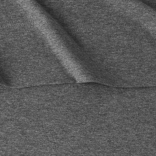 Image of Amazon Basics Breathable, Stretchy 3 Piece Bed Sheet Set, 100% Cotton Jersey Knit, Includes Flat and Fitted Sheets, Pillowcase, Machine Washable, Twin, Dark Gray, Solid