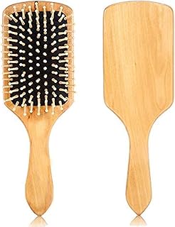 فرشاة شعر مجداف خشبية طبيعية من Genericb ، فرشاة لفك تشابك الشعر للنساء والرجال ، أداة تصفيف الشعر في الصالون المنزلي ، مشط تدليك فروة الرأس ، مضاد للكهرباء الساكنة يقلل من تجعد وتدليك فروة الرأس (أسو