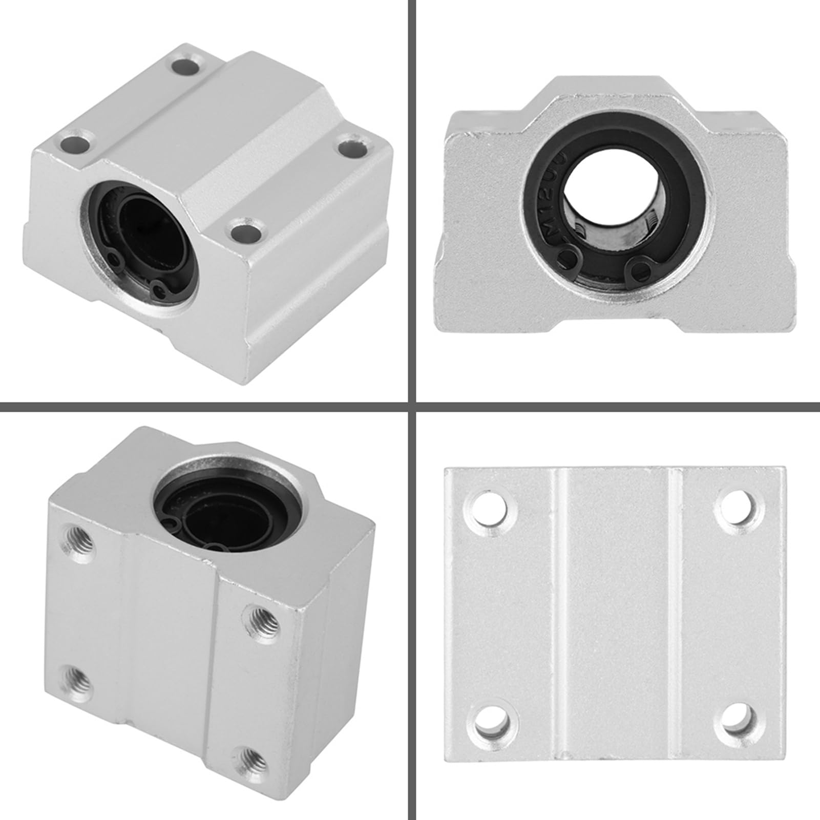 Bloc de glissière à roulement linéaire, 4 pièces/ensemble SCS12UU Bloc de glissière à roulement à billes en aluminium à mouvement linéaire Diamètre intérieur 12 mm Largement utilisé dans les outils él