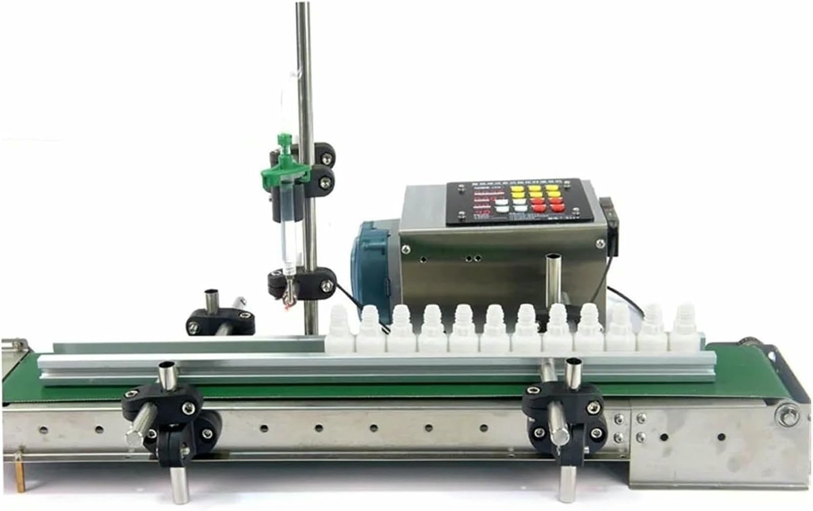 Máquina de llenado de líquidos Cinta transportadora completamente automática, bomba peristáltica de líquido de un solo cabezal, máquina de llenado por inducción dispensadora de alta precisión Diseño r