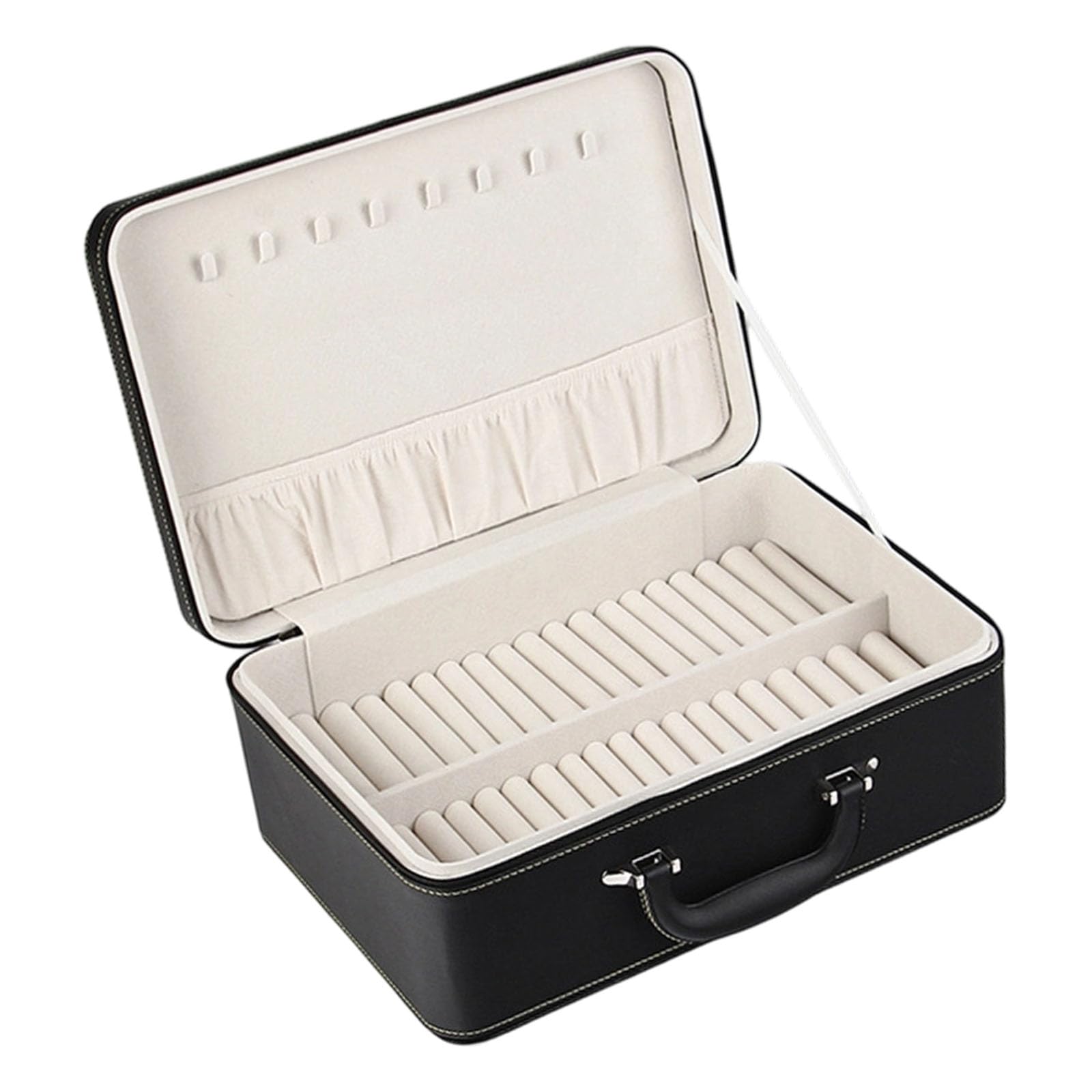 MCAOAL Professional 36 Division Wrist Accessory Container of Sturdy PU Materials Planner Case