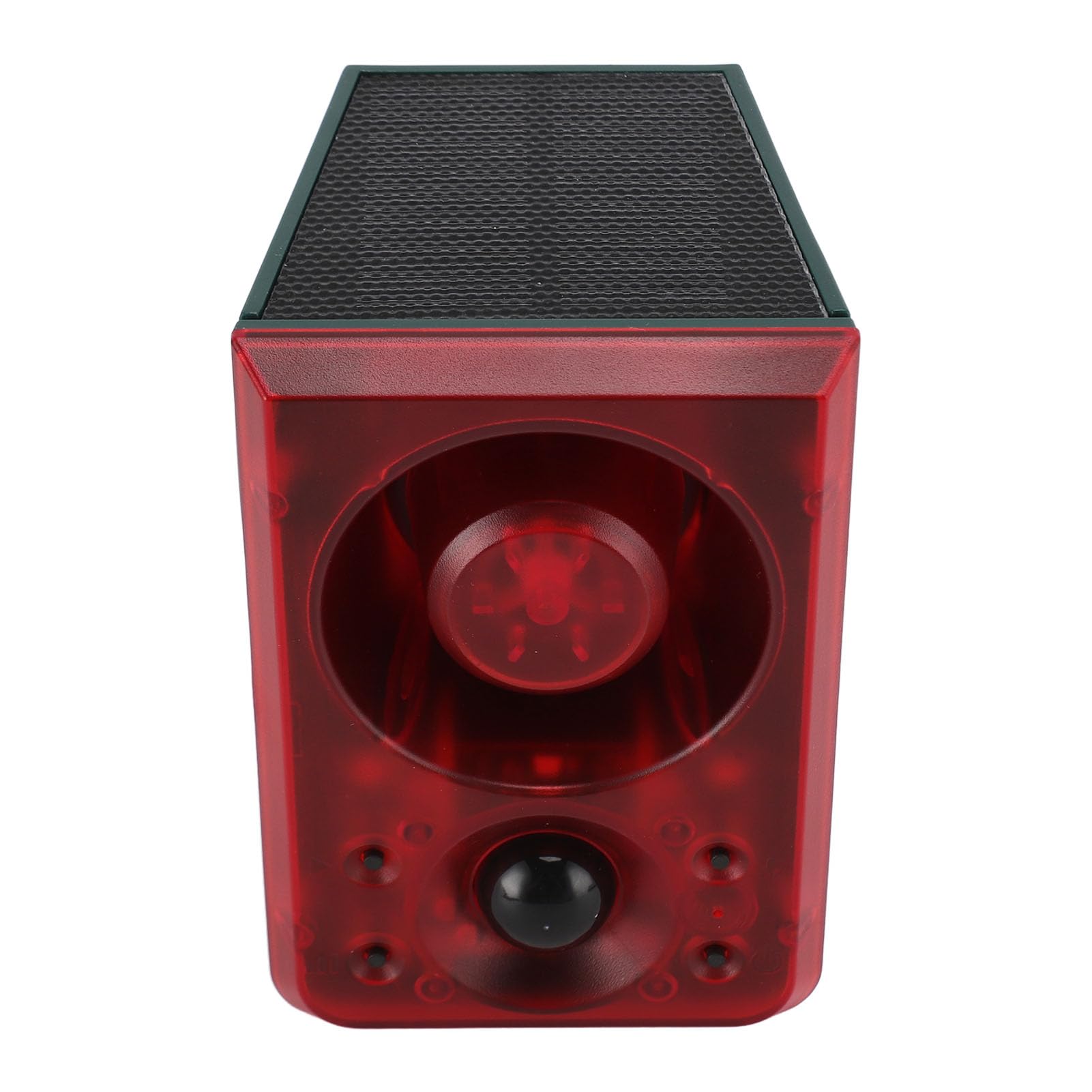 Jelquix Solar Outdoor Motion Sensor Alarm, Dog Barking Gunshot Sound Alarm, with Recording & Volume Adjustment, 130dB Loud Noise Maker & Strobe Light, for Home Villa Yard Farm Barn