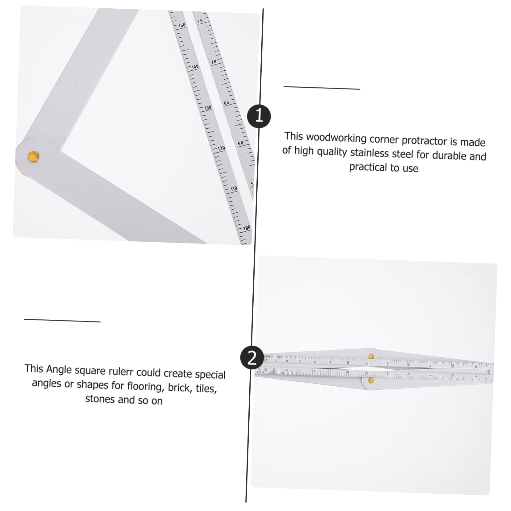 Mikikit Rafter Square Tool Construction Protractors Machinist Ruler for Woodworking Decor Diy Projects