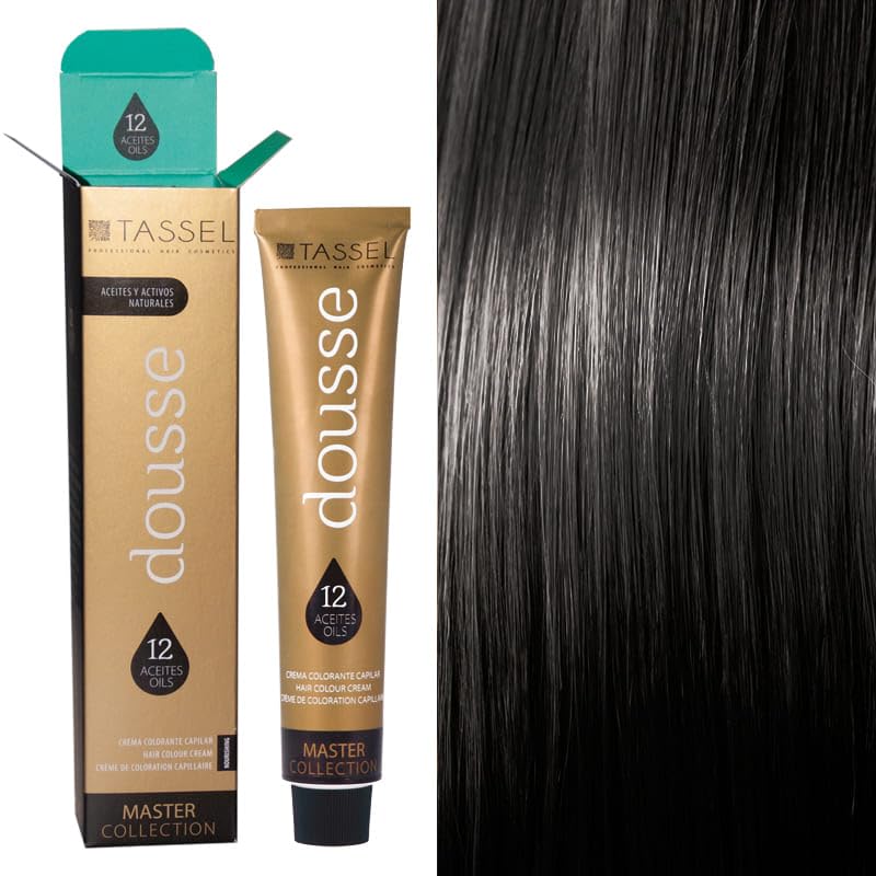 TASSEL DOUSSE Tinte para el pelo profesional con 12 aceites naturales - Tinte pelo mujer colores Naturales - Baño de color - Barros secretos del agua (nº1, 100.00 ml (Paquete de 1))