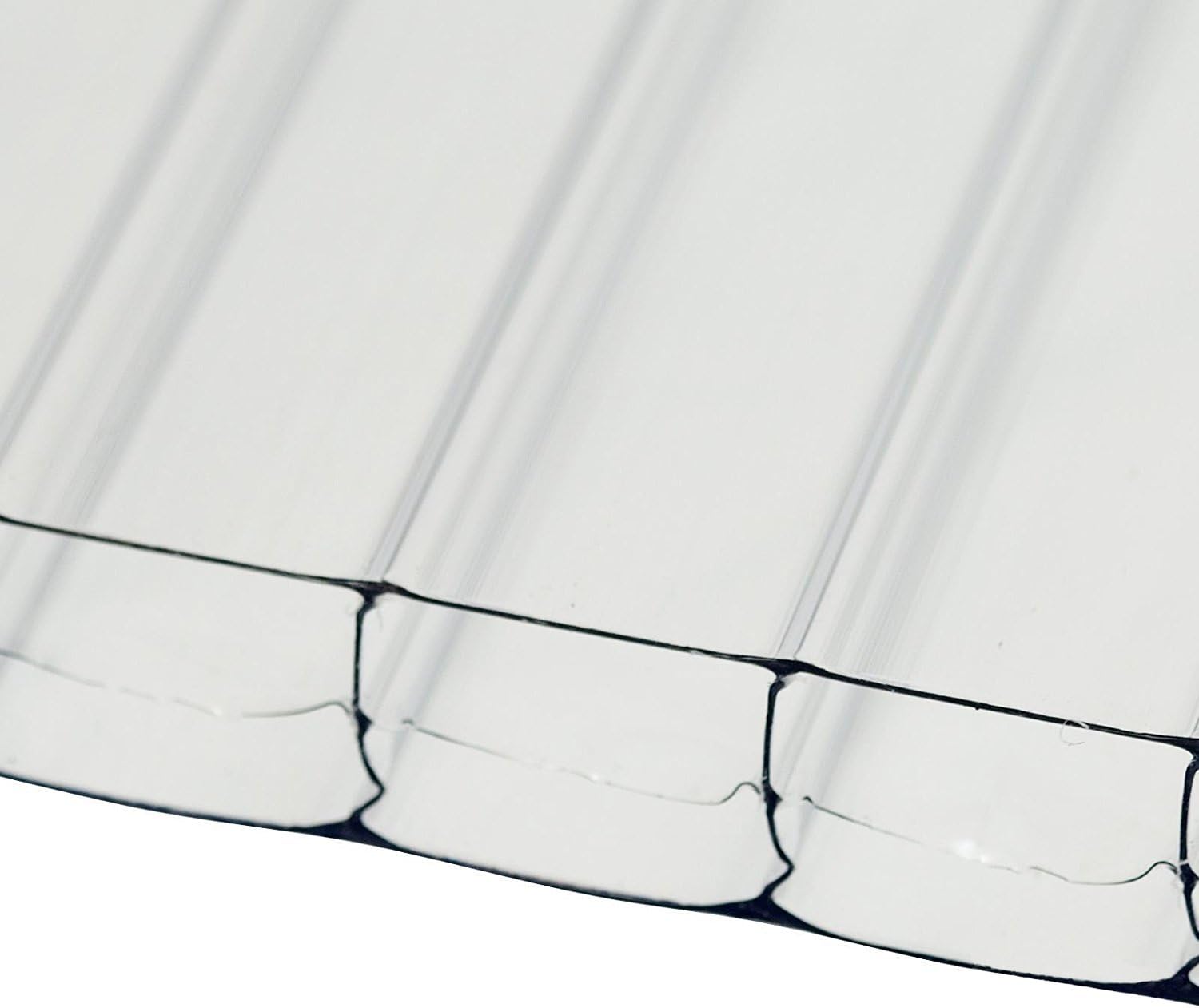 Clear, 600m x 1.5m (Width x Length) 16mm Multiwall Polycarbonate Sheets Poly Plastic Roof Panel for Lean-to Canopy Conservatory