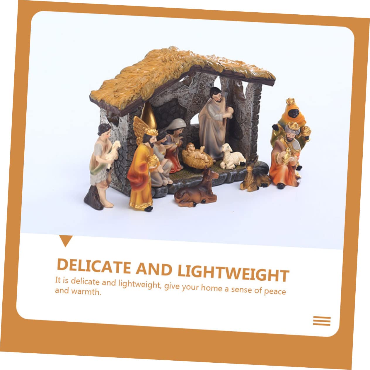 OUNONA 1ensemble Statue De Crèche De Noël Résine Décoratif pour Église Et Maison Ornement Religieux Élégant Et Unique pour Décorations De Fêtes
