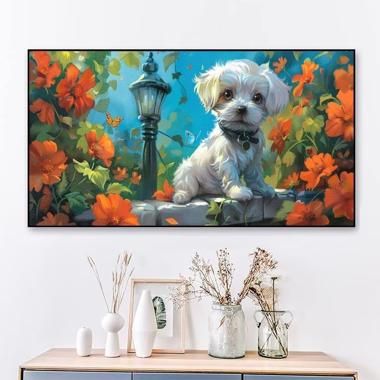 Diamond painting chien 90x180 cm avec un kit complet de broderie diamant pour adulte