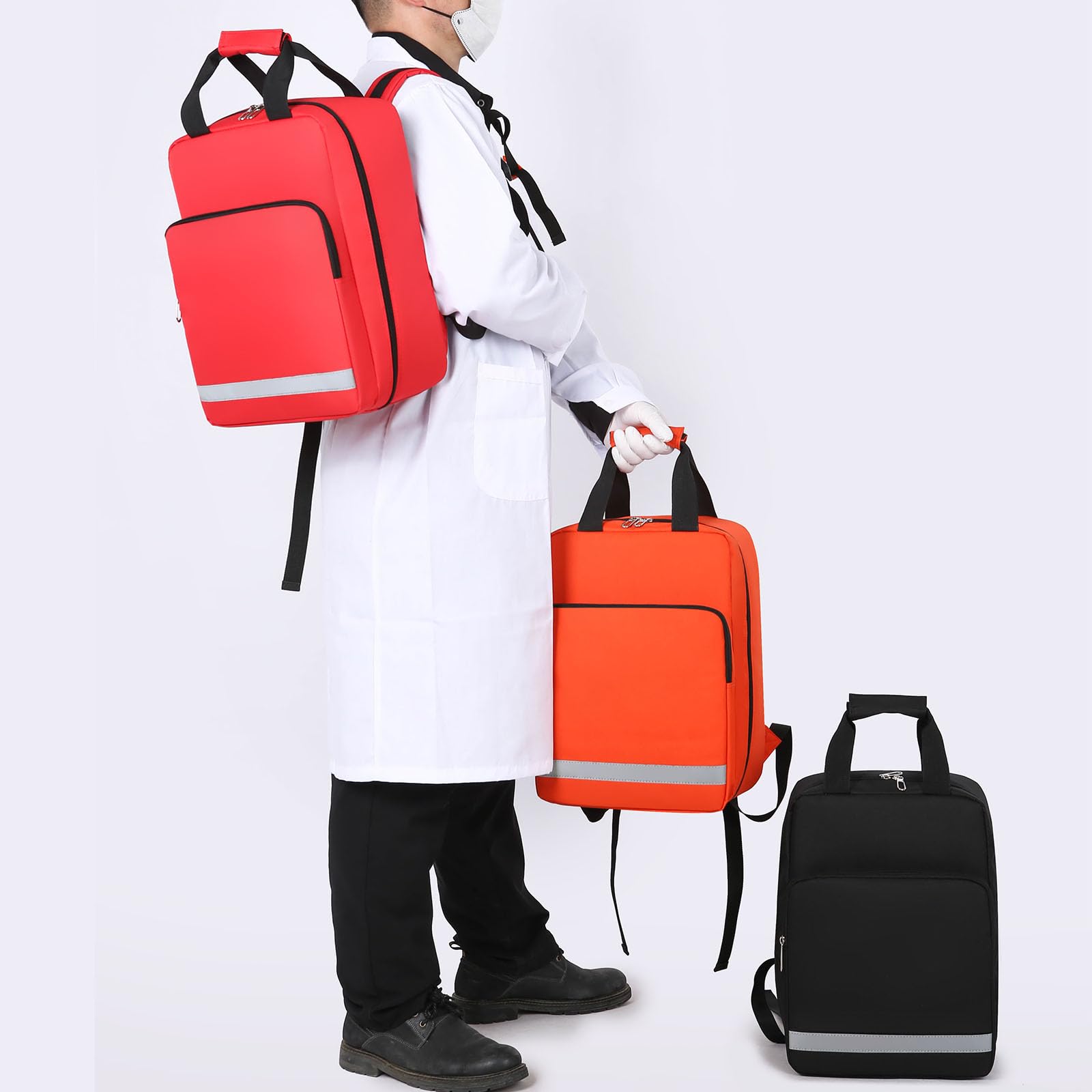 Zaino di pronto soccorso vuoto, zaino per primo soccorso, kit di emergenza medica, per casa, lavoro, EMT, escursionismo, viaggi, solo borsa (rosso)