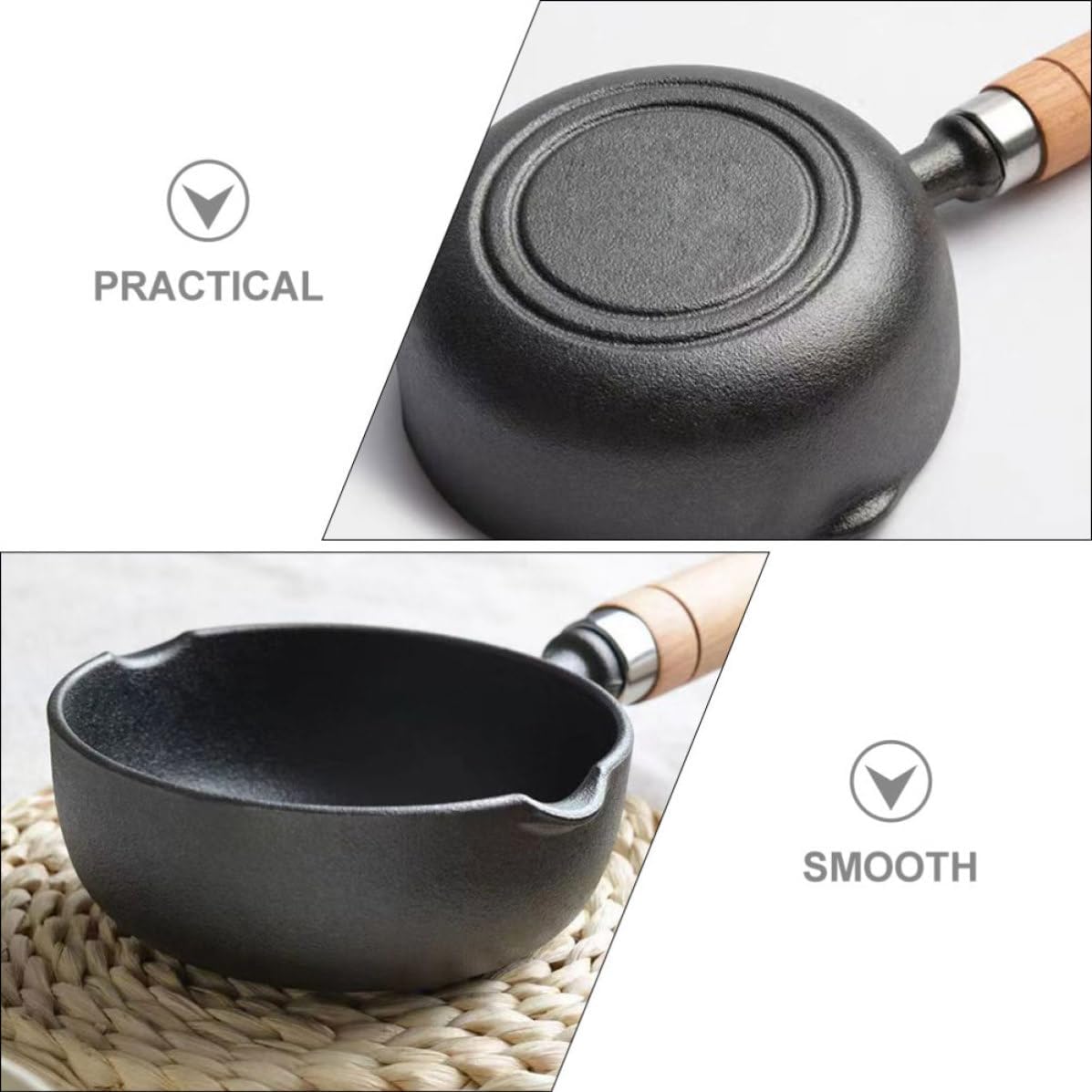 Mini Egg Frying Pan Cast Iron Oil Pot for Kitchen and Restaurants
