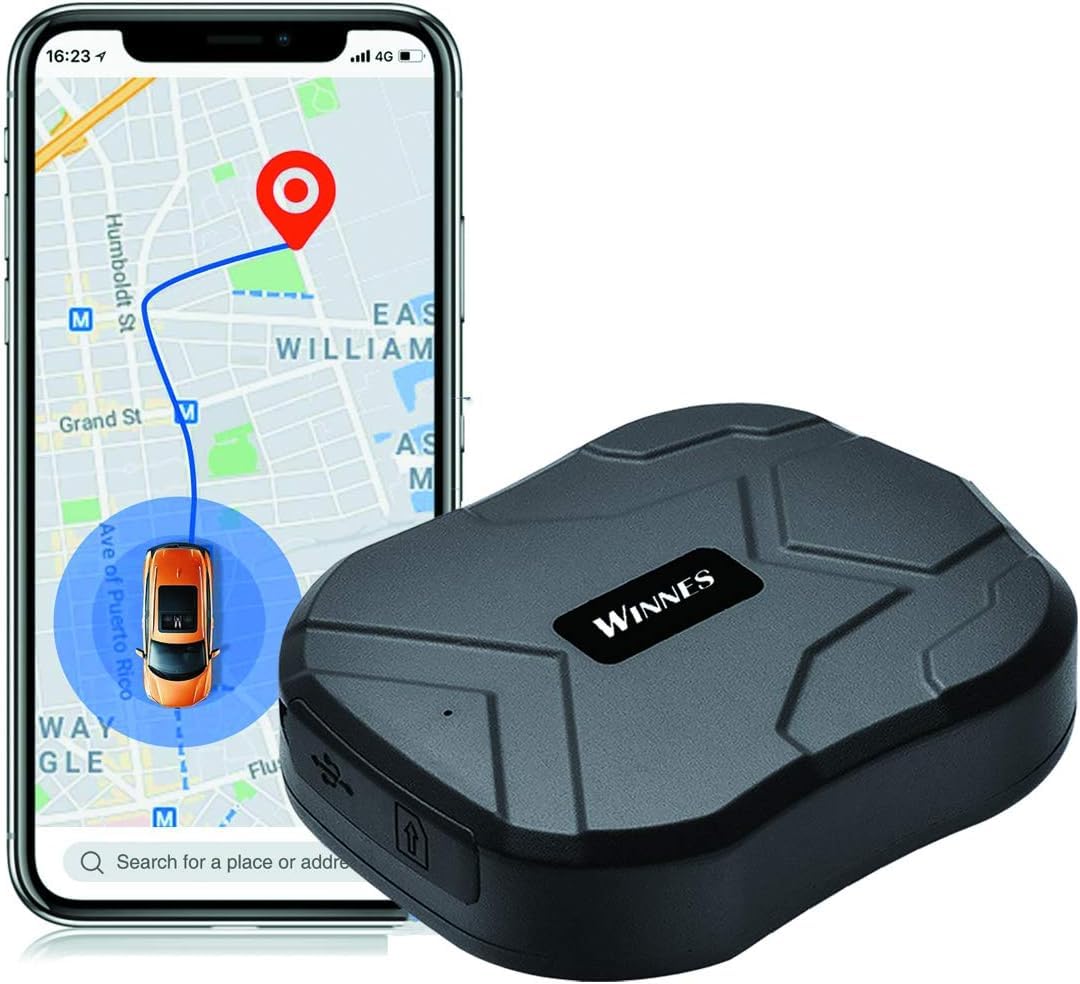 Localizzazione GPS per Auto, Monitoraggio in Tempo Reale Anti-perso/Antifurto GPS Tracker con Potente Magnete Dispositivo App Gratuita per Auto/Moto/Nave 90 Giorni in Standby