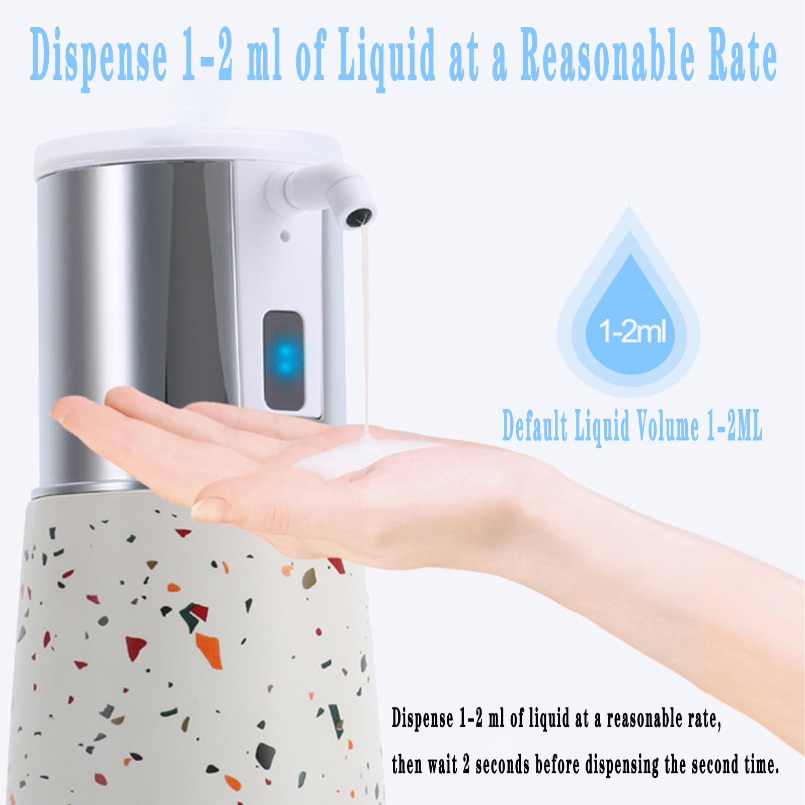 Dispenser automatico di sapone liquido 340ml ceramica senza contatto ricaricabile IPX65 dispenser di sapone impermeabile per bagno e cucina