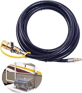 12ft RV Propane Quick Connect Hose, Low Pressure Extension Hose with 1/4" Disconnect Fittings, Quick Disconnect Propane Hose Extension Ideal for Gas Grills, Griddles, Stoves, Fire Pits.
