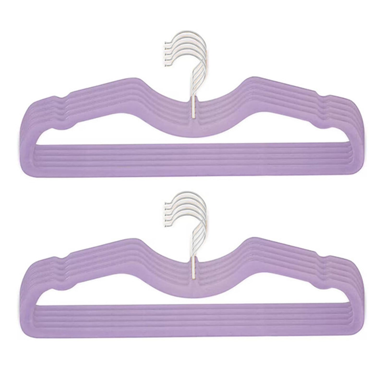 Velvet Hangers 50 Pack, Ultra Slim & Short Neck Hanger, 360 Swivel Hook, Space Saving Durable Non-Slip Felt Hangers,purple B