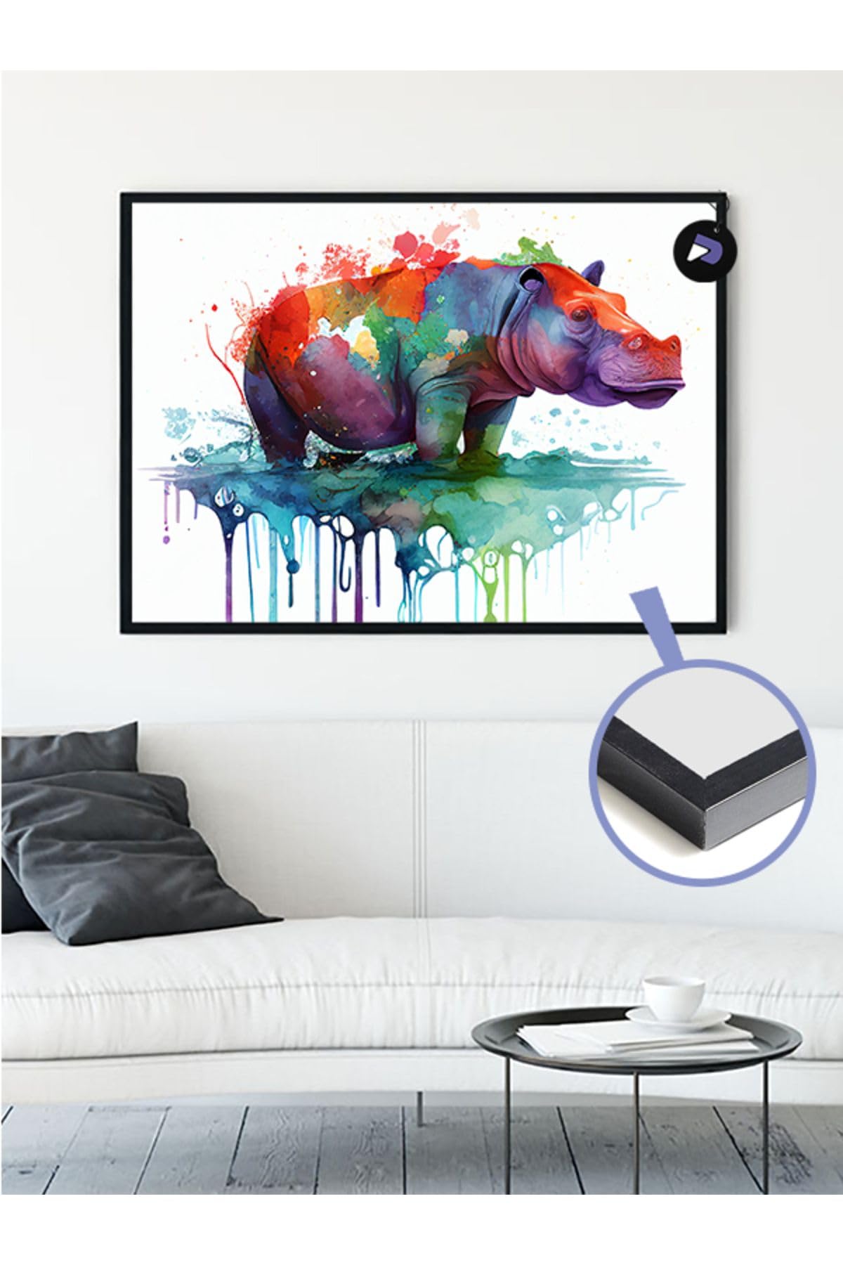 Postermanya (pster970) Rengarenk Hayvan Çerçeveli Tablo - Çerçeveli Poster 30 x 40