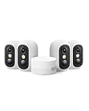 eufyCam C35 4-Cam Kit, Wireless Security Indoor/Outdoor Camera, Magnetic Mount, Color Night Vision, Local Storage, No Monthly Fee, IP67, Facial Recognition, Solar Panel Compatible, White