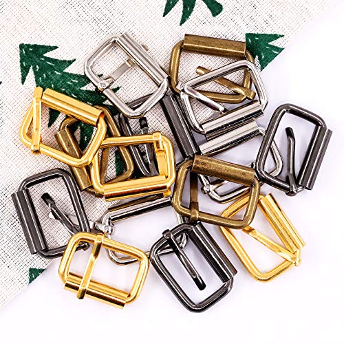 Swpeet 60Pcs Heavy Duty 1 Inch / 25Mm Metal Roller Buckles, Webbing Belts Buckle Metal Rings For For Belt Bags Diy Accessories Keychains Belts And Dog Leash - Sliver, Bronze, Gold, Gun-Black (Metal Roller Buckles) #TOP3