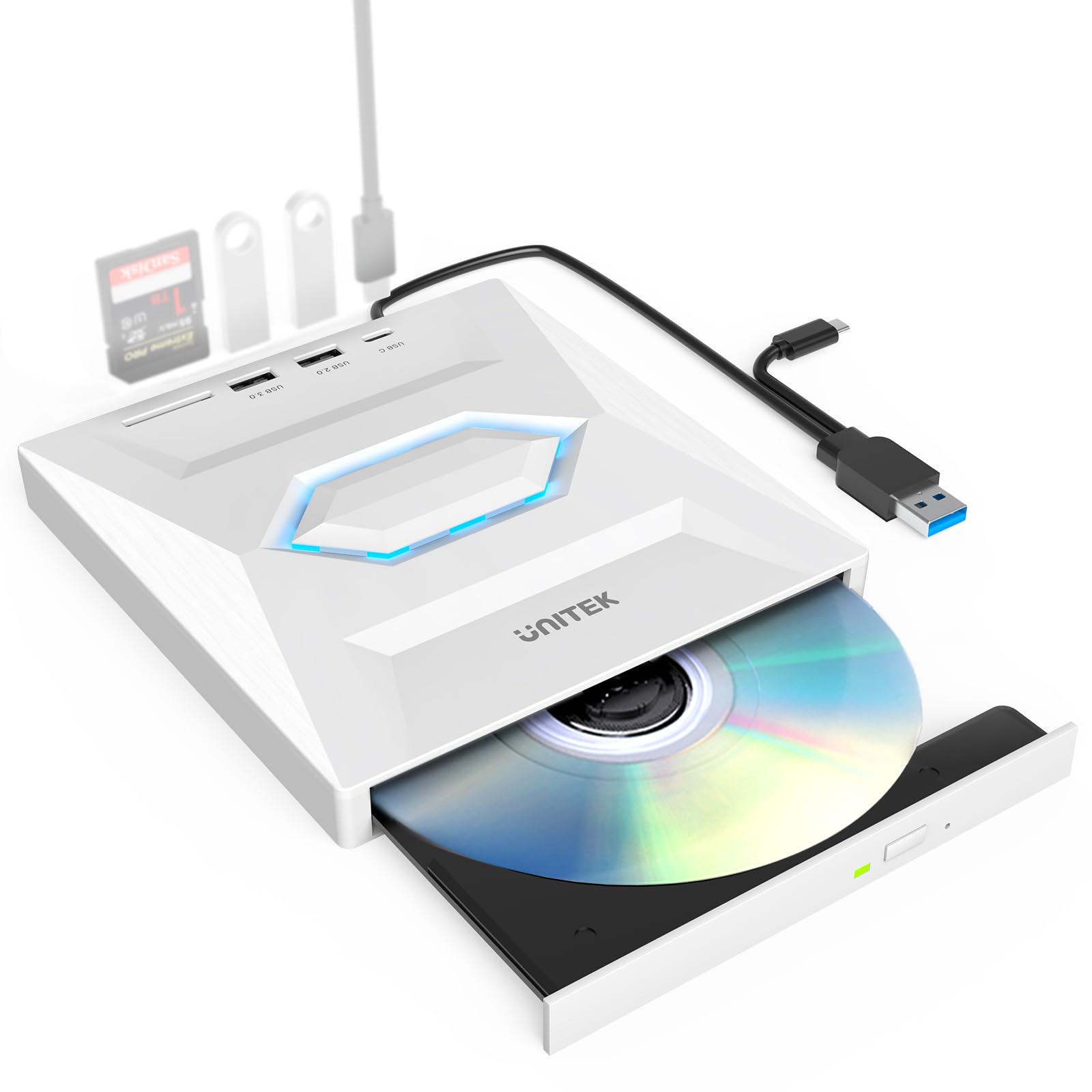 Unitek External CD DVD Drive