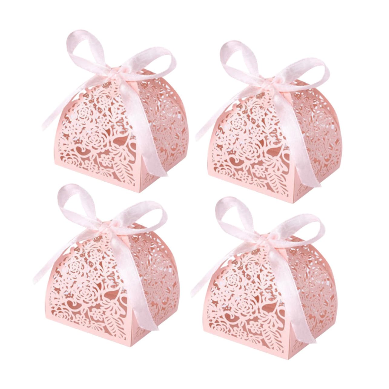 Abaodam 100pezzi Scatole Di Carta Forma Di Rosa Con Design Laserato Confezione Per Matrimonio Compleanno e Anniversari Per Portaconfetti e Regali Di Festa