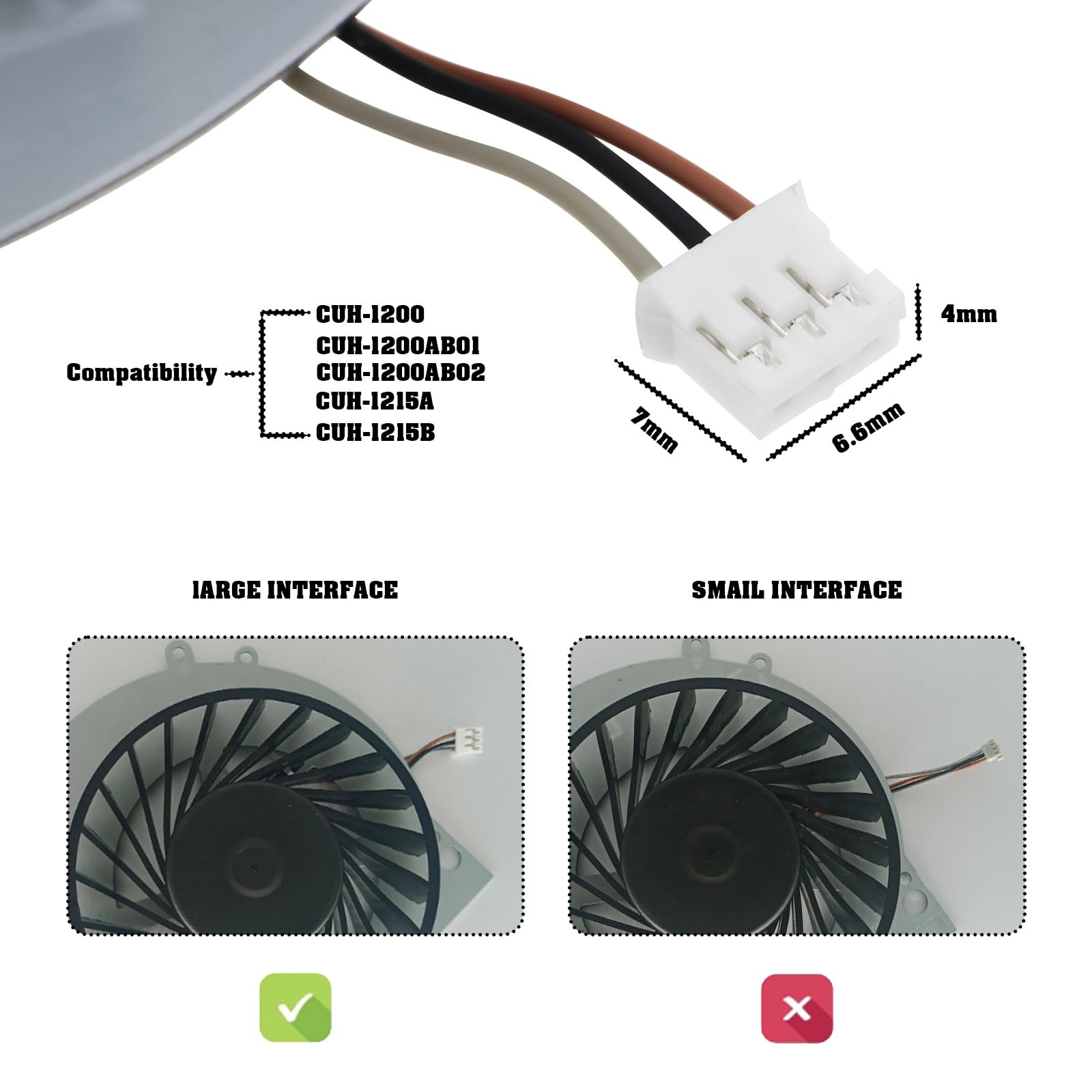 Spielekonsolen-Lüfter Interner Kühler Kompatibel mit Playstation 4 Spielekonsole CUH-1200 CUH-1215A CUH-1215B CUH-12XX mit Werkzeug KSB0912HE-CK2M