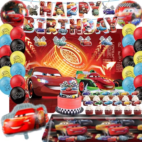 53 PCS Party Decorations Include Happy Birthday Banner Balloons Backdrop Tablecloth Toppers for Adult Theme Birthday Party Supplies