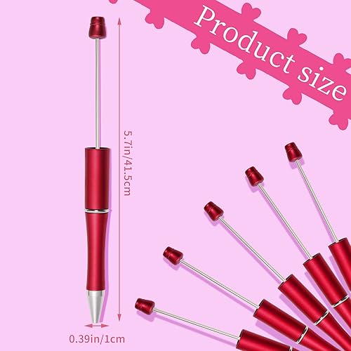 Miniatura 10 de jiebor 50 bolígrafos de cuentas de plástico, bolígrafos de tinta negra, bolígrafos de bricolaje, bonitos bolígrafos geniales para diario, niños,