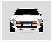 Vista 9 de Handmade Poster compatible with Datsun (Nissan) 280Z (1975-1978) Print Wall Art Décor - 8x10" Metallic Print (Unframed)