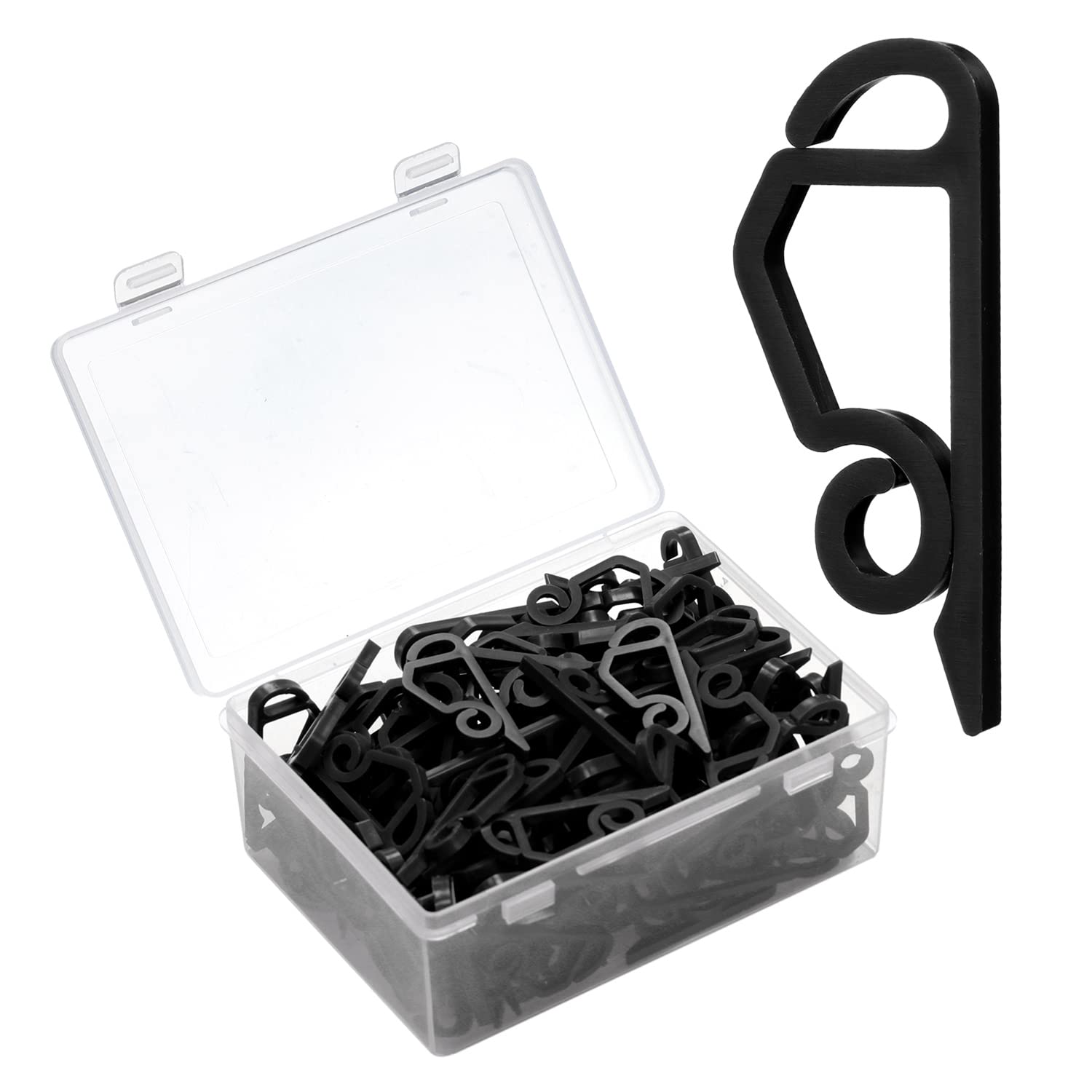 maxgoodsChristmas Light Clip, Outdoor Gutter Hook, Hanging Gutter Weatherproof Outdoor Light Clip for Christmas Holiday Festival Party Decoration String Light (120, Black)