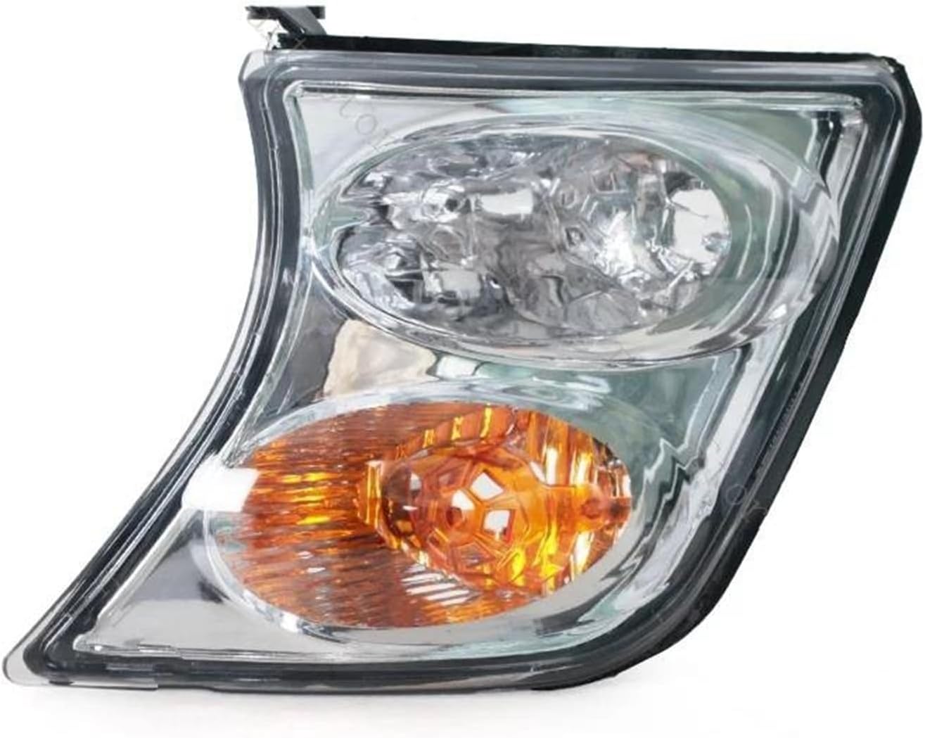 Car Front Bumper Headlight Side Marker Corner Turn Signal Light Lamp No Bulb For Nissan For Patrol Y61 2001 2002 2003 2004 Wing Mirror Indicator(White Right)(Yellow left)