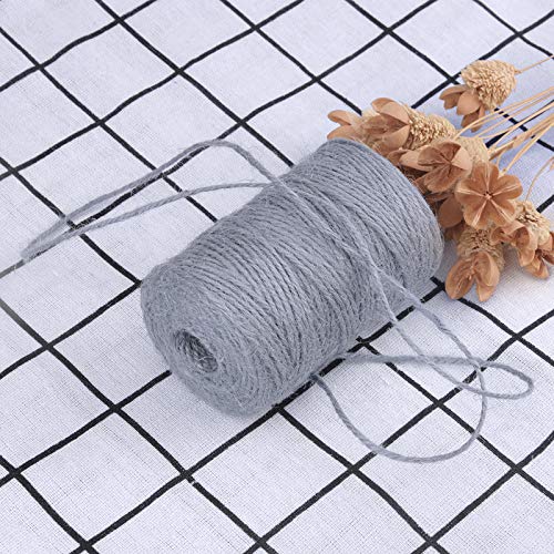 Image of KINGLAKE Natural Jute Twine - 328 Feet, Arts & Crafts, Christmas, Durable Packing String, Gray