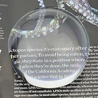 Vista 2 de YOCTOSUN 3 Inch Acrylic Dome Magnifier 5X Paperweight Reading Magnifying Glass Optical Half Ball Lens with Nice Box and Polishing Pouch(80mm)