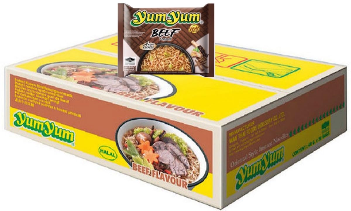Nouilles Instantanées Yumyum Saveur Boeuf 60g/Sachet 30 Sachet/Carton - Offre de 2, 3, 4 et 5 Cartons - Livraison Gratuite France - Expédition par la Sté Bo Time (60 sachets)