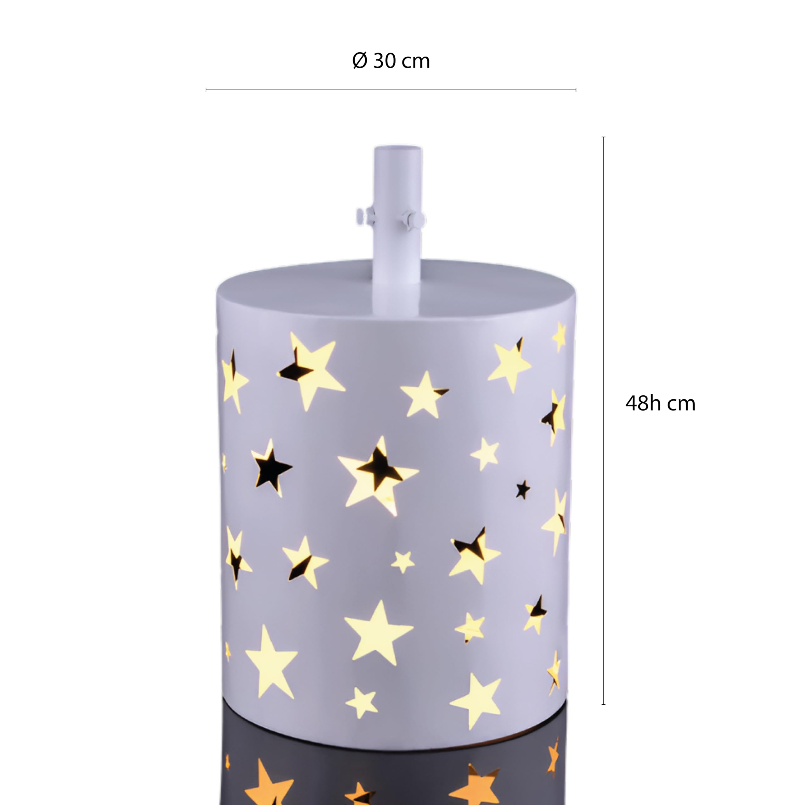 Base Supporto per Albero di Natale – Effetto Tronco Realistico, in PVC, Gancio Metallo, Supporto per Alberi, Decorazioni - Kit di Fissaggio (Base Bianca)