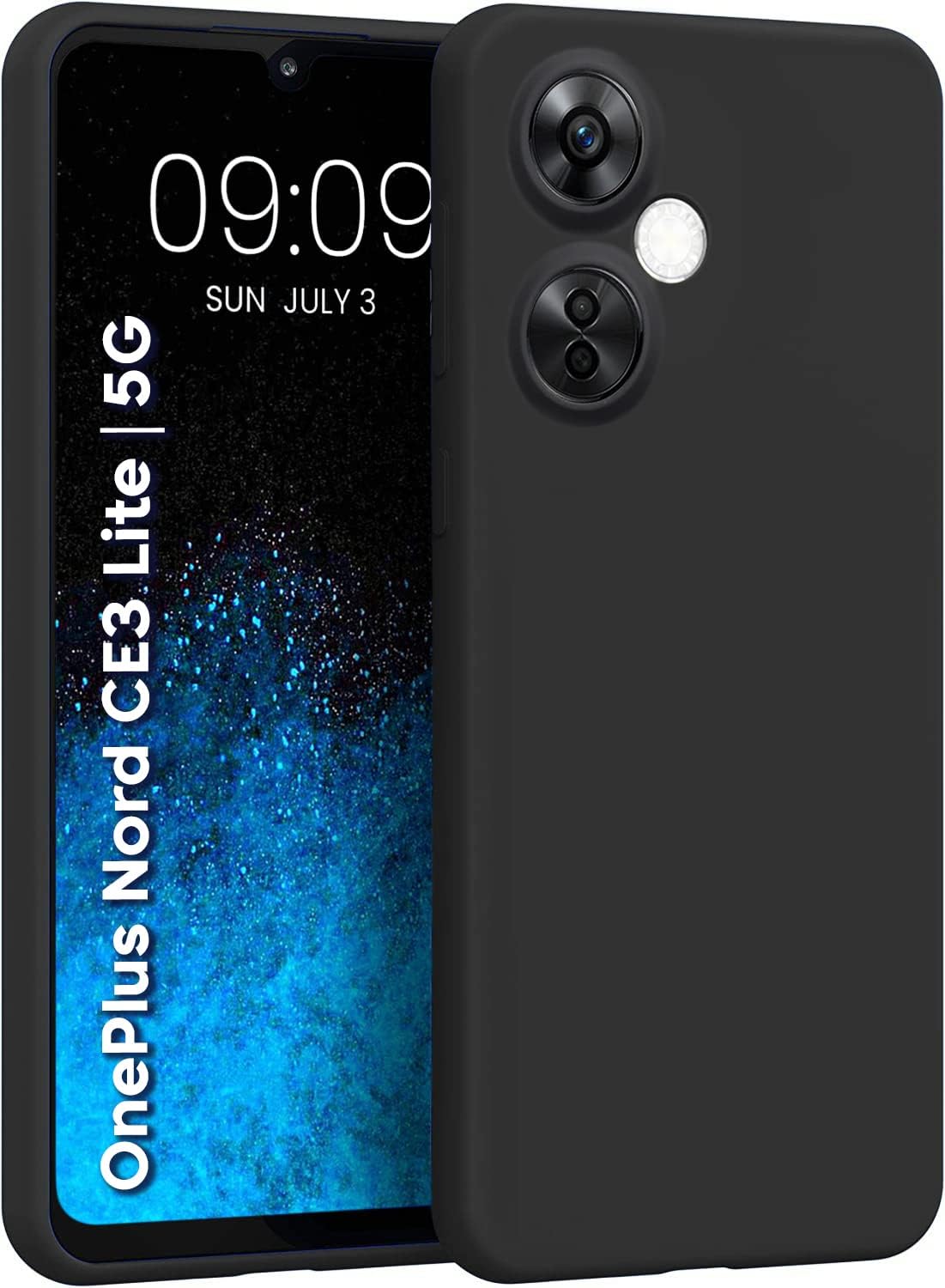 Zubitech OnePlus Nord CE 3 Lite 5G Soft Silicone Gel Rubber Case Shockproof Matte Finish Back Cover Inner Fabric Lining with Camera Protection Case for 1 + Nord CE 3 Lite (Black)