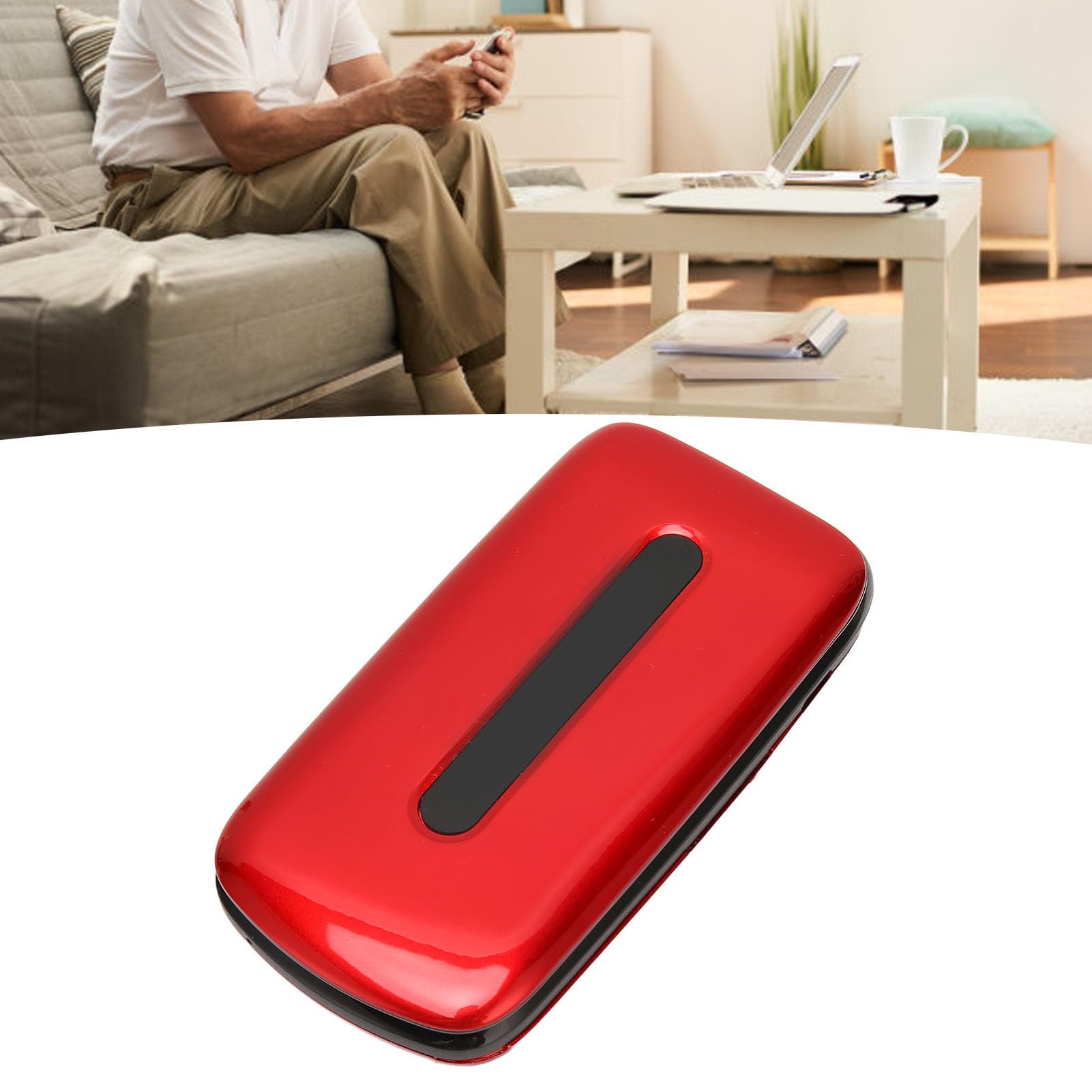 Teléfono Móvil con Tapa Desbloqueado, Teléfono Celular con Tapa para Personas Mayores, gsm Desbloqueado Teléfono Celular con Tapa para Personas Mayores con Botón Grande, Teléfono (Rojo)
