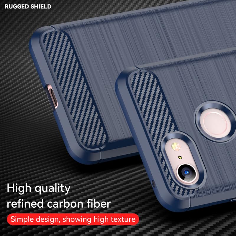 Image of Hybrid Carbon Fiber Back Case for Google Pixel 3A XL (Blue)