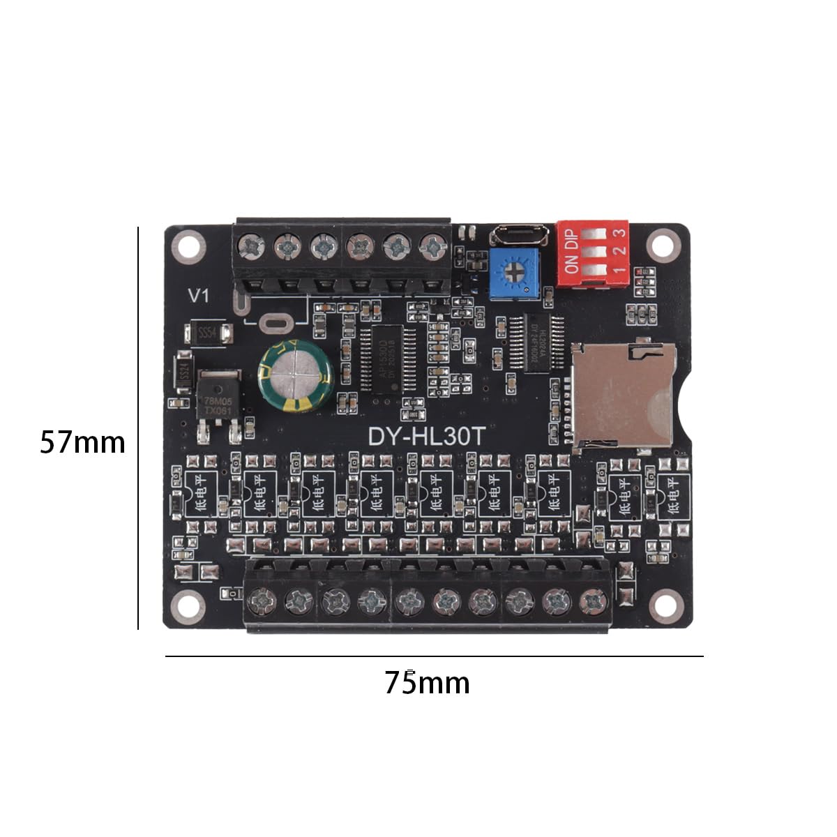 Modulo di riproduzione vocale MP3 DY-L30T da 30 W – Lettore musicale a 9 trigger con scheda amplificatore di potenza, scheda Max 32 G