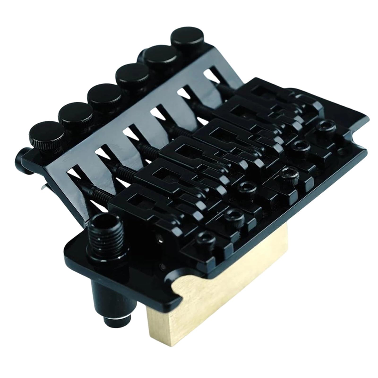 Mostek Gitarowy Podwójna Mosiężna Podstawa Tremol 6 Strunowa Gitara Elektryczna Podwójny Mostek Blokujący R2 42mm/R3 43mm Nakrętka Trwała(Black R2)