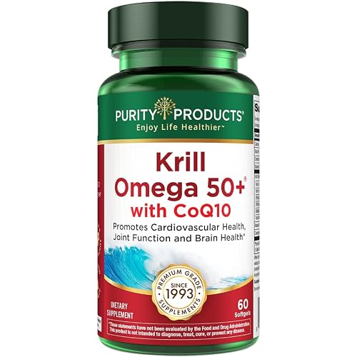 Purity Products Krill Omega 50 Plus w/ CoQ10, 1300mg Fish & Krill Oil Blend