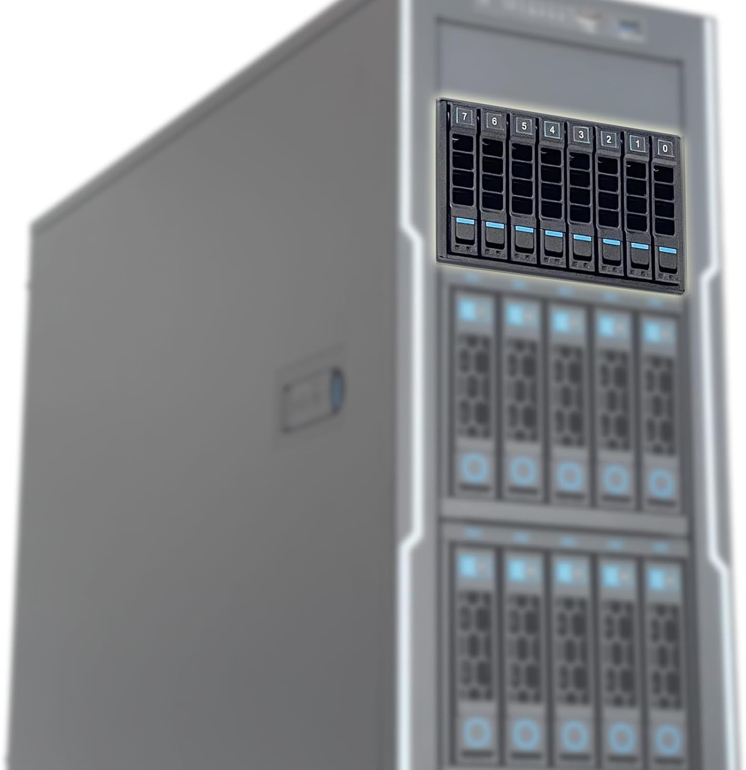 Generic ZhenLoong 2.5-inch 8 Bay NVMe U.2 SSD Hard Drive Disk HDD Hot-swap Module Cage with 32Gb Backplane SFF8654 X8 Interface/Installation of 2 Optical Drive Positions.