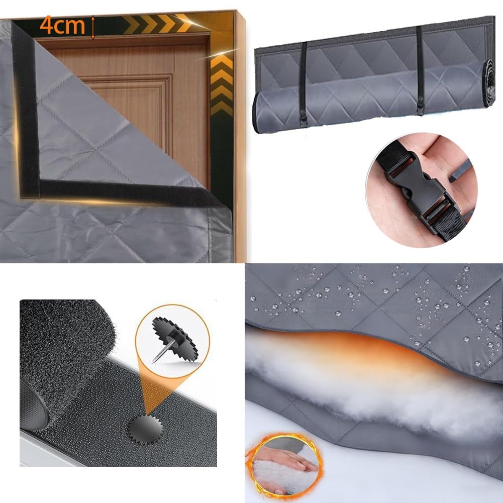 Kit di Isolamento per Finestre, 50 60 80 90cm Tende Termiche Isolanti per Interni antivento, Copertura Isolante Invernali, Isolamento Termico per Finestre di Mansarde e Roulotte(Black,La110xAl230cm)