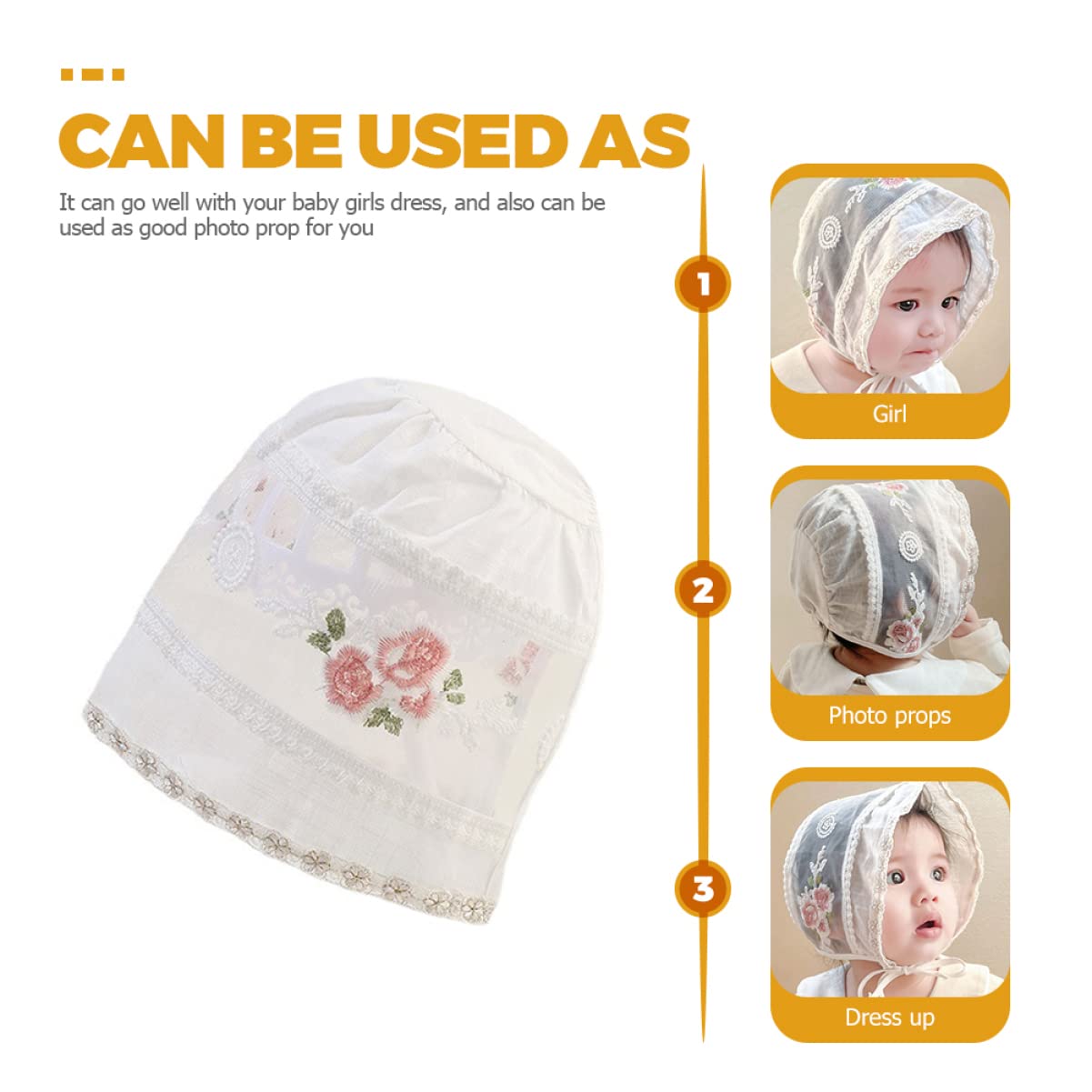 CALLARON Babymütze Neugeborene Mütze Sommer Bucket Cap Mädchen Hut Strandhut für Kleinkind Sun hat Sonnenhut Sommerhut Hut -Sommermütze Neugeborenenmütze Baumwolle Weiß
