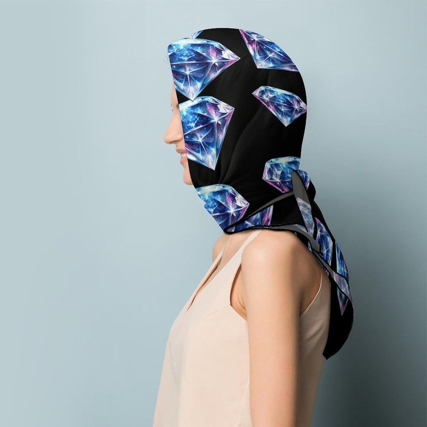 Diamond Universe Symbol Bandana Fashion Head Scarf Square Silk Scarf Print Neck Hair Scarfs for Women Men Gifts