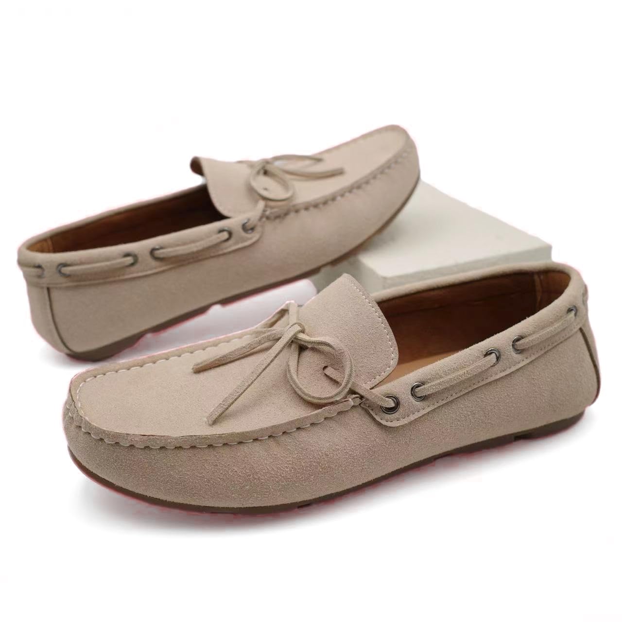 Finishing & Sewing Herren Schleifen-Driving Loafers, lässige Slip-on Mokassins Schuhe