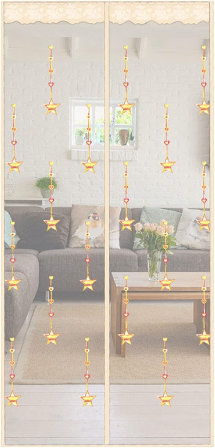 Magnetic Screen Door, Mesh Screen Doors with Magnets Fiberglass Hands Free Screens Curtain Doors Mesh Net for Single Sliding french Front Patio Garage Balcony Door