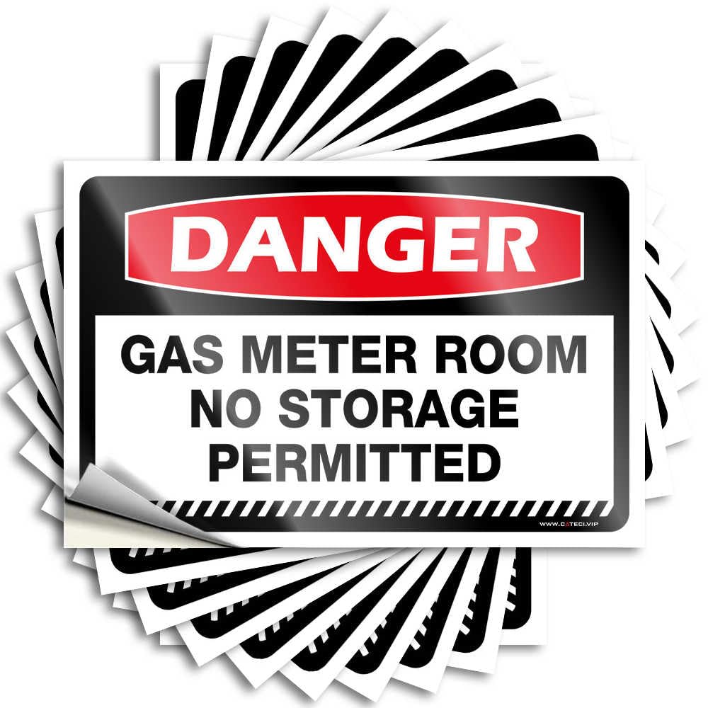 Danger Gas Meter Room No Storage Permitted Lake Life Decor Aesthetic - Stickers Garage Waterproof Decal(8X12CM)