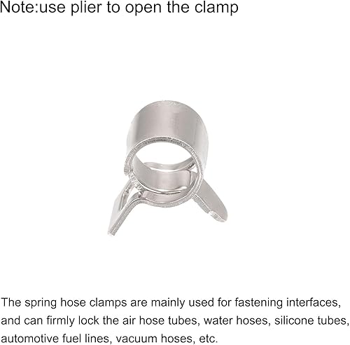 Miniatura 4 de uxcell Abrazadera de tubo de manguera de vacío de combustible de acción de 0.197 in, abrazadera de clip de aire de baja presión, niquelado