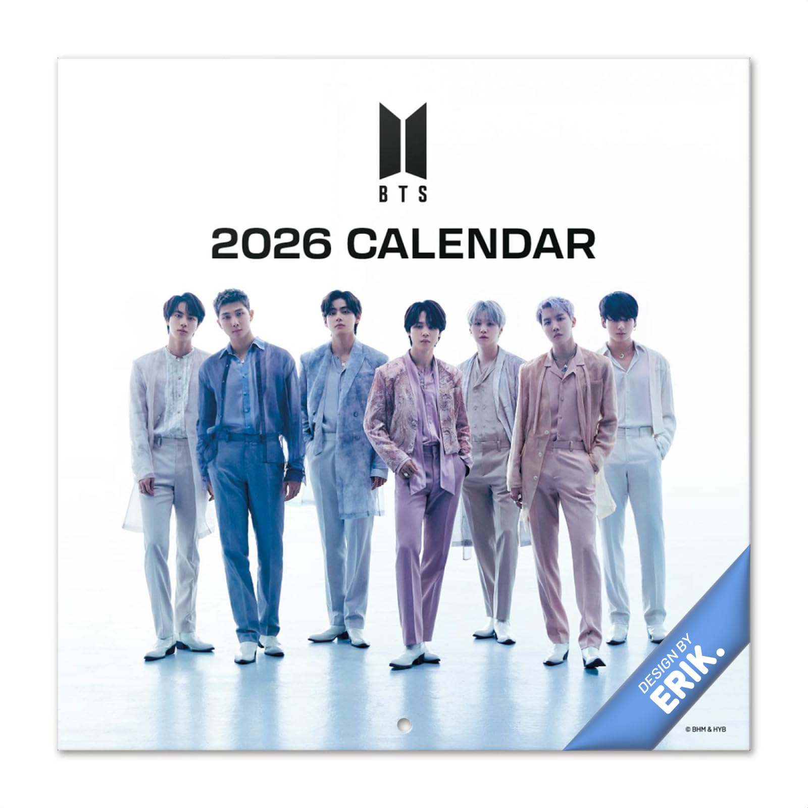 Grupo Erik Wall Calendar 2026 - BTS Calendar 2026 Official | Square 30 x 30 cm - 12 x 12 inches Wall Planner, Family Planner Month To View | Merchandise BTS Gifts For Friends
