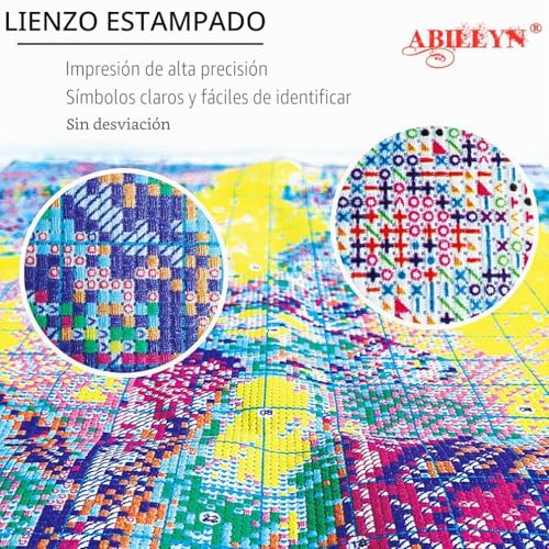 Miniatura 3 de Abillyn - Kit De Punto De Cruz, Diseño De Lobo Y Atrapasueños Con Estampado De Lobo