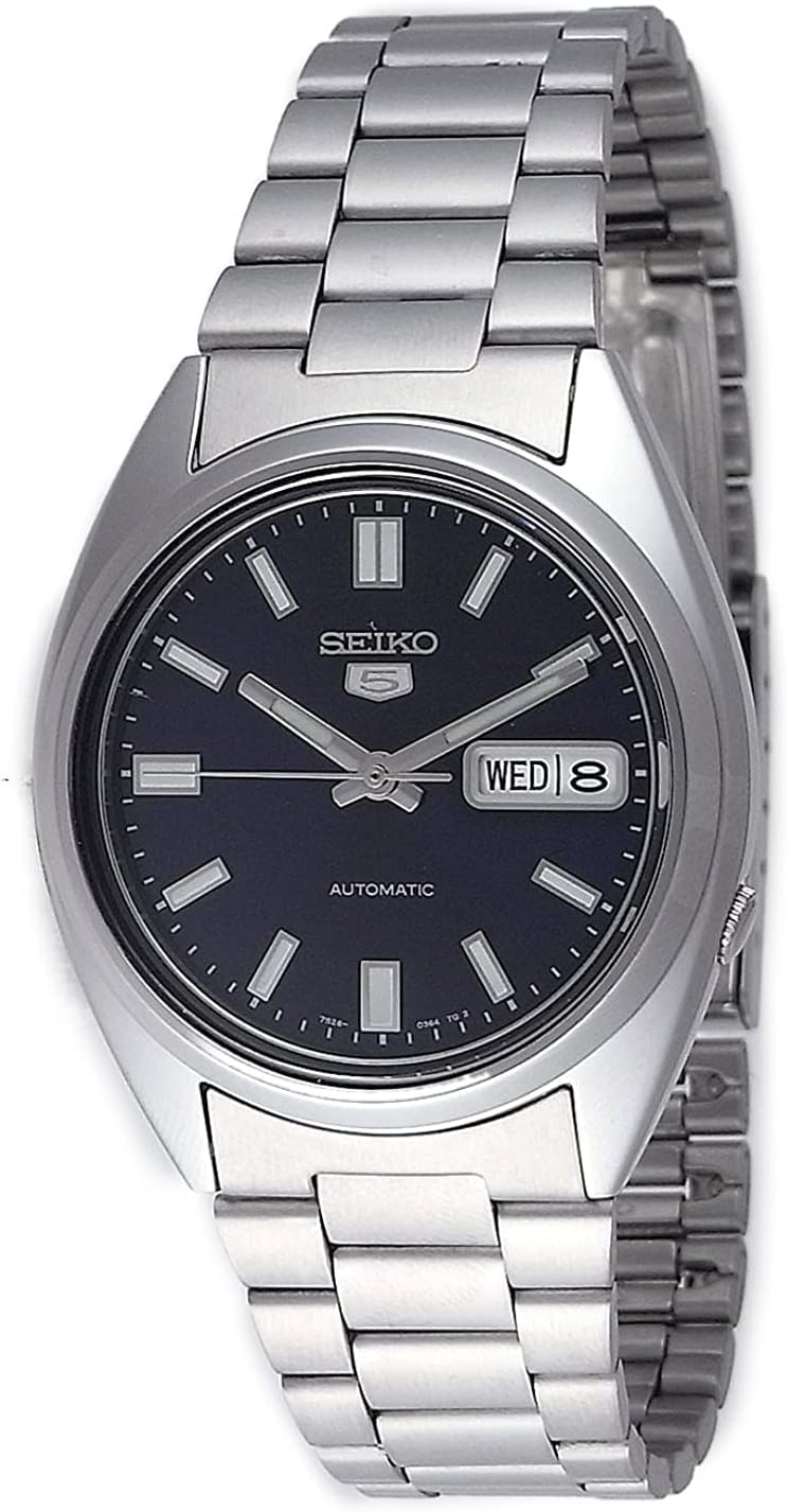 5 Men's Automatic Watch Silver / Blue with Stainless Steel Strap 37 mm Day/Date 3 ATM SNXS77K