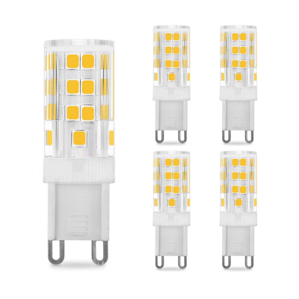 G.W.S® G9 LED Capsule Light Bulb, AC 220V-240V 5W 450Lms, Neutral White 4000K, Pack of 5